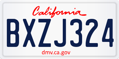 CA license plate BXZJ324