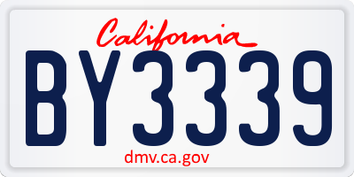 CA license plate BY3339