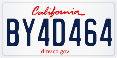 CA license plate BY4D464