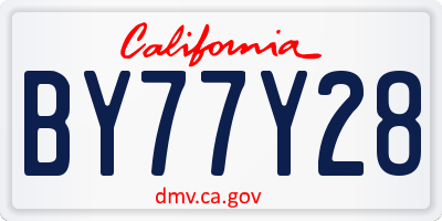 CA license plate BY77Y28