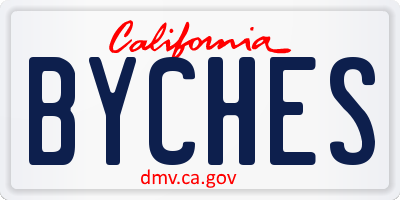 CA license plate BYCHES