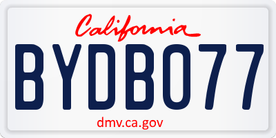 CA license plate BYDB077