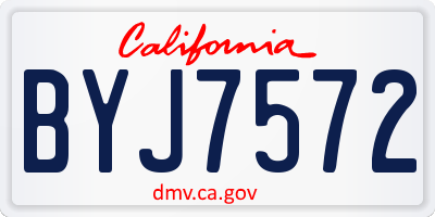 CA license plate BYJ7572