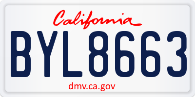 CA license plate BYL8663