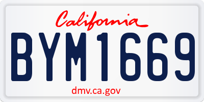 CA license plate BYM1669