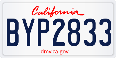 CA license plate BYP2833