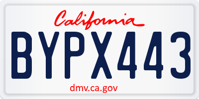 CA license plate BYPX443