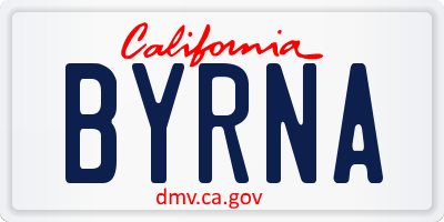 CA license plate BYRNA