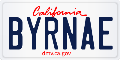 CA license plate BYRNAE