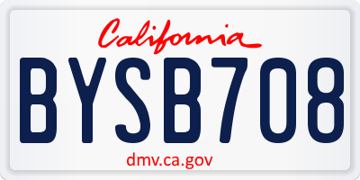 CA license plate BYSB708