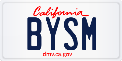 CA license plate BYSM