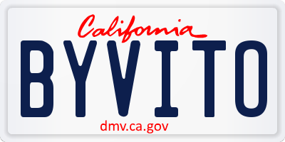 CA license plate BYVITO