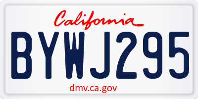 CA license plate BYWJ295