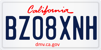 CA license plate BZ08XNH