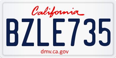 CA license plate BZLE735