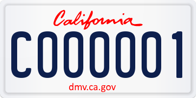 CA license plate C000001