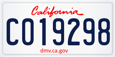 CA license plate C019298