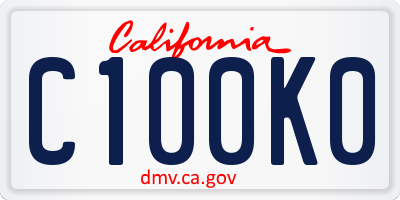 CA license plate C100K0