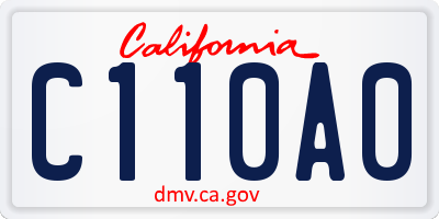 CA license plate C110A0