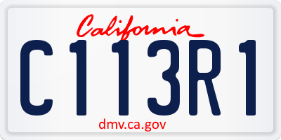 CA license plate C113R1