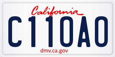 CA license plate C11OAO