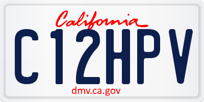 CA license plate C12HPV