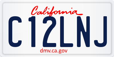 CA license plate C12LNJ