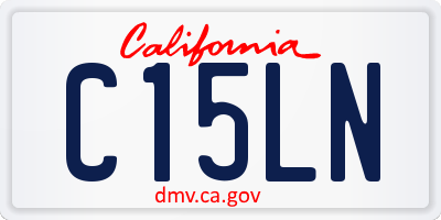 CA license plate C15LN