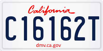 CA license plate C16162T