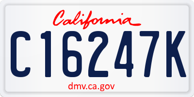 CA license plate C16247K