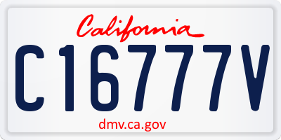 CA license plate C16777V