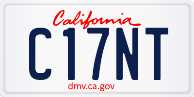 CA license plate C17NT