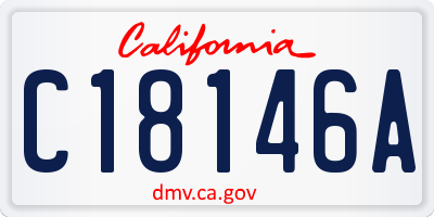 CA license plate C18146A