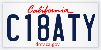 CA license plate C18ATY