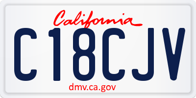 CA license plate C18CJV