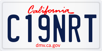 CA license plate C19NRT