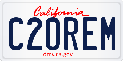 CA license plate C20REM