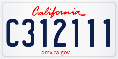 CA license plate C312111