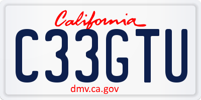 CA license plate C33GTU