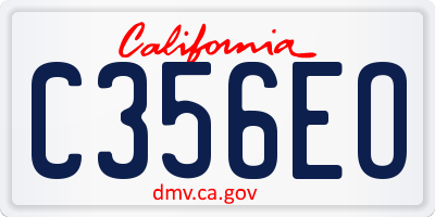 CA license plate C356EO