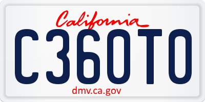 CA license plate C360T0