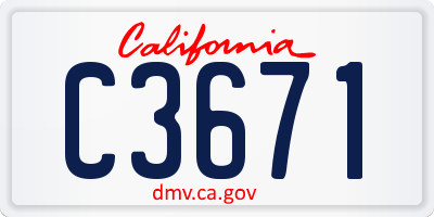 CA license plate C3671