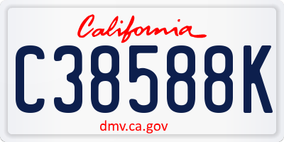 CA license plate C38588K