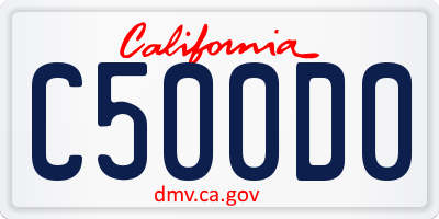 CA license plate C500D0