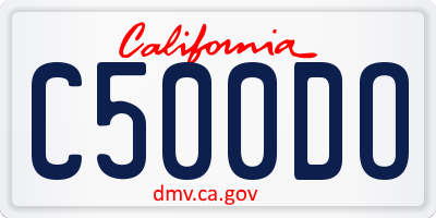 CA license plate C500DO