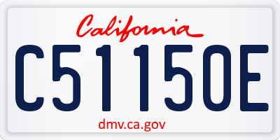 CA license plate C51150E