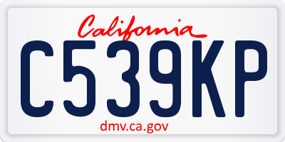 CA license plate C539KP