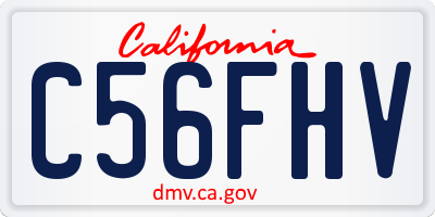 CA license plate C56FHV