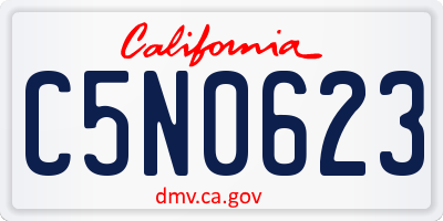 CA license plate C5N0623