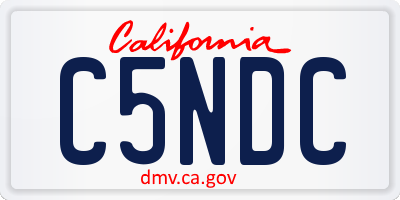 CA license plate C5NDC